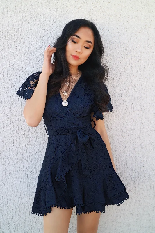 Online Specials Something Sweet Lace Dress - Navy