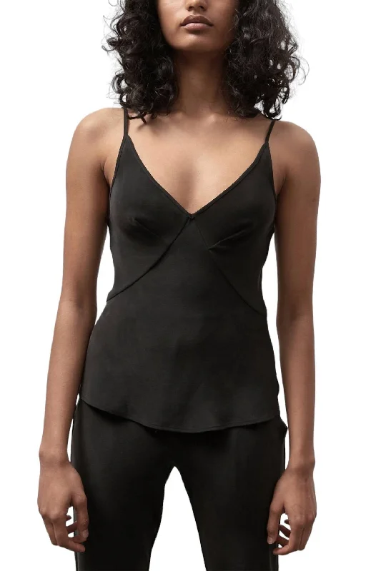 Price Reduction Bias Silk Singlet In Black