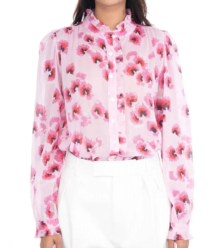 Discount Mania Christina Shirt In Leopard Floral Tulle