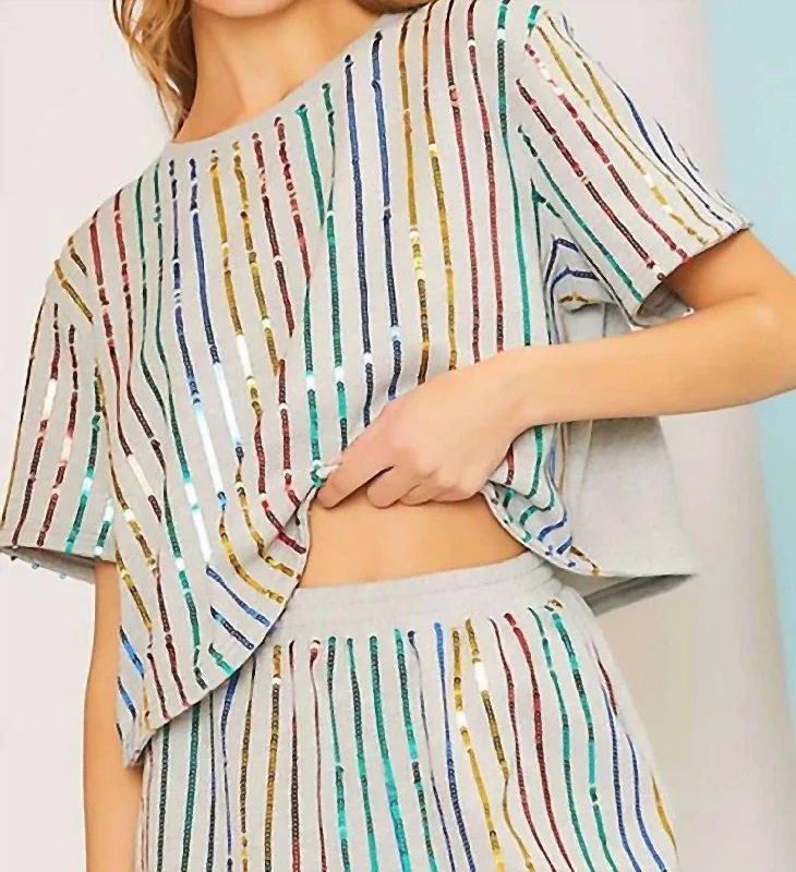 Price Break Dazzle Them All Top In Grey