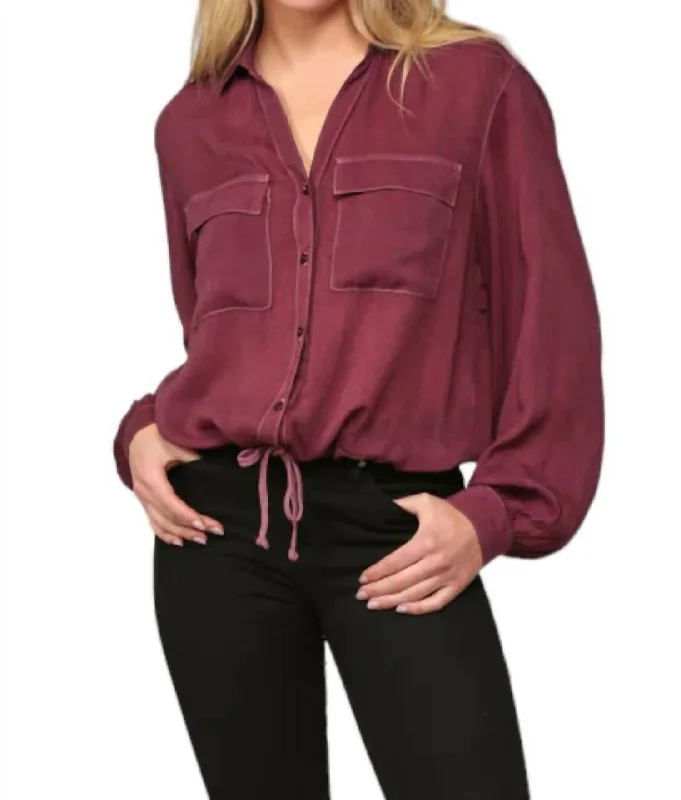 Daily Deals Drawstring Cargo Shirt In Port