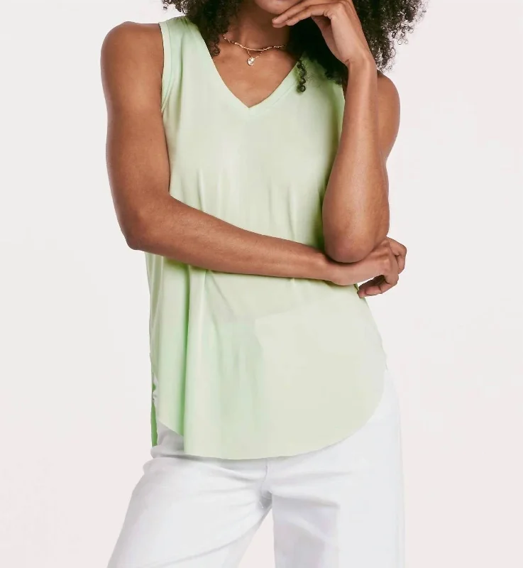Final Markdown Ellis V-Neck Tank In Misty Jade