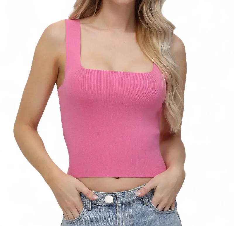 Super Deal Eva Tank Top In Shocking Pink