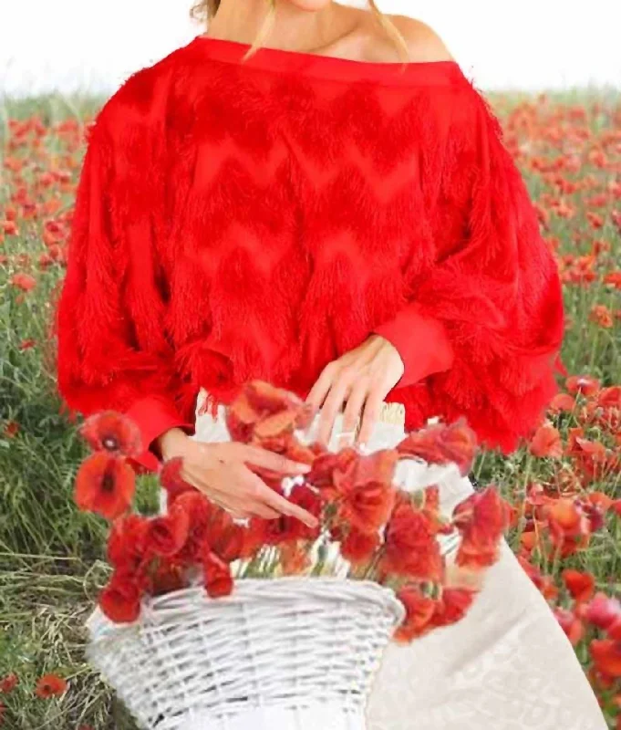Discount Extravaganza Feeling Spirited Top In Red