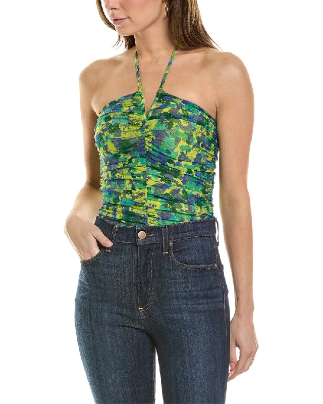 Savings Alert GANNI Printed Mesh Top