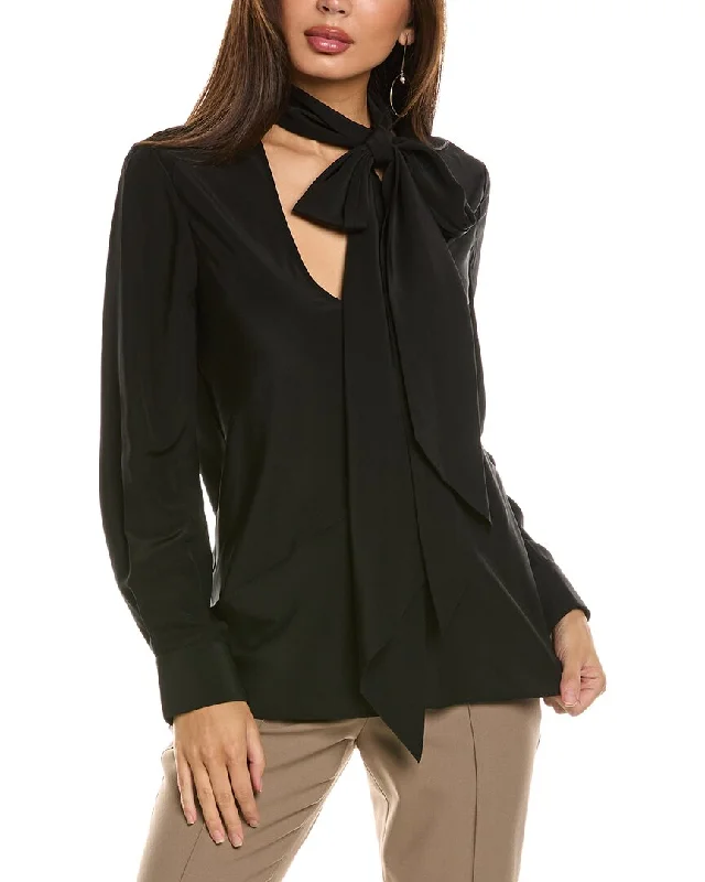 Super Deal Helmut Lang Opaque Scarf Silk Blouse