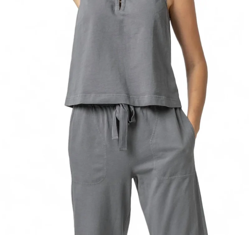 Deal Alert Hook & Eye Tank Top In Granite