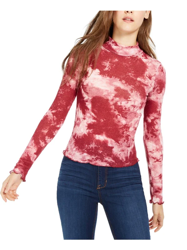 Deal Alert Juniors Womens Waffle Animal Print Pullover Top