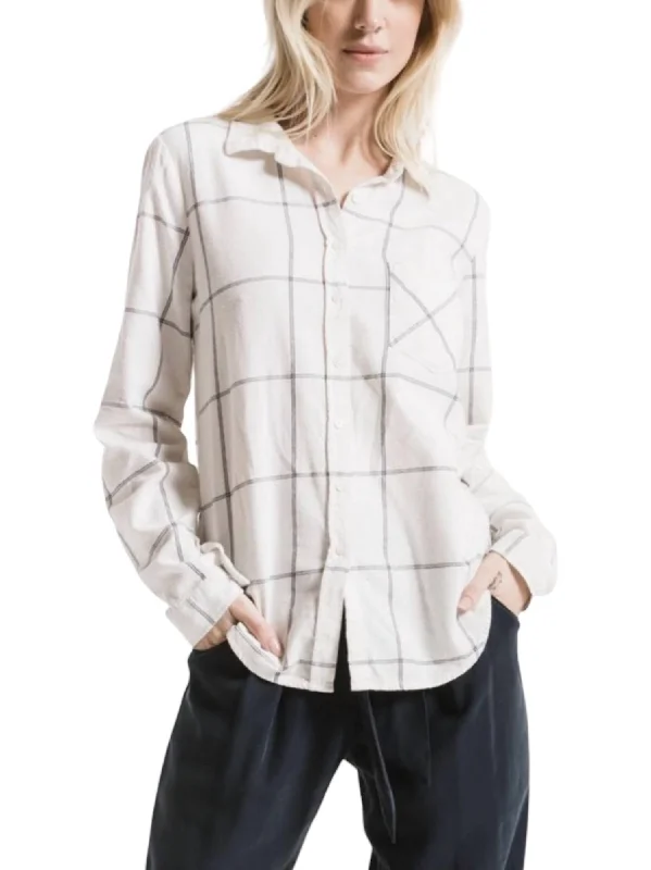 Deal Frenzy Kane-Decraw Button-Up Shirt In Cream