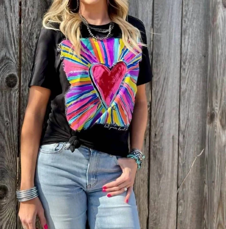 Reduced Prices Let Your Heart Shine Tee In Black