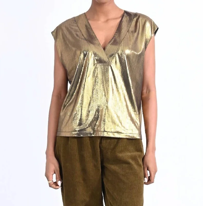 Deal Explosion My Time To Shine Top In Metallic Gold