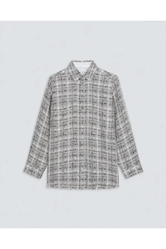 Blowout Sale Neopol Tweed Overshirt In Mixed Beige