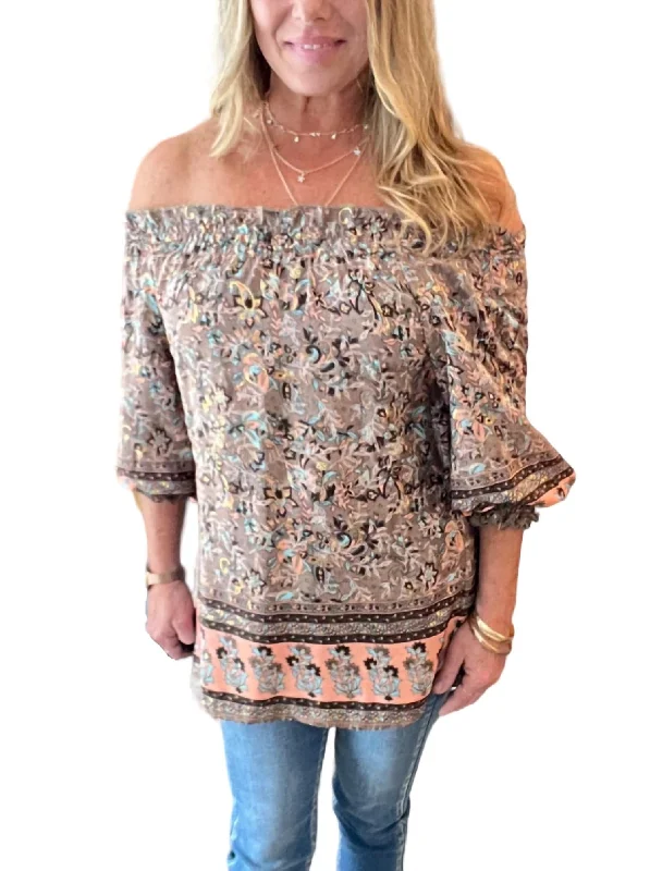 Can't Miss Off The Shoulder Top In Multi