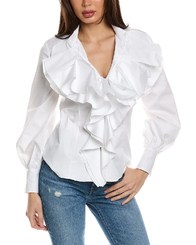 Great Deals Oscar de la Renta Ruffle Detail Shirt