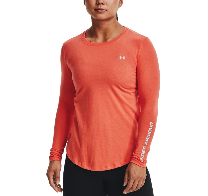 Limited Stock Outdoor Long Sleeve Tee In Electric Tangerine / Halo Gray