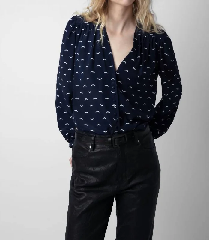 Inventory Reduction Polka Wings Blouse In Marine