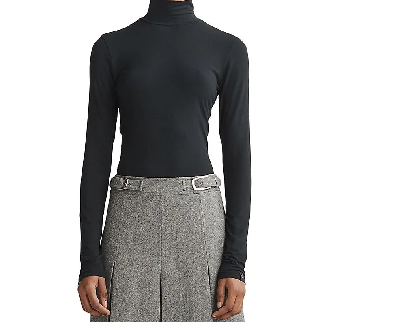 Reduced Prices Rag & Bone Women Luca Knit Turtleneck Long Sleeve Top Black