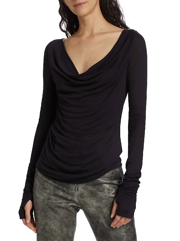 Savings Alert Scala Cowl Top In Navy