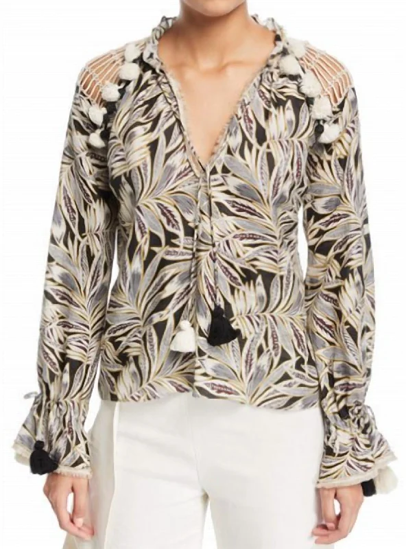 Exclusive Deal Seila Top In Black Safari