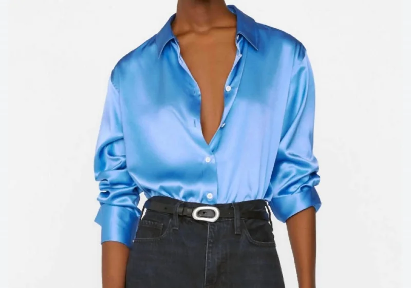 Sneak Peek Sale The Standard Silk Shirt In Cornflower