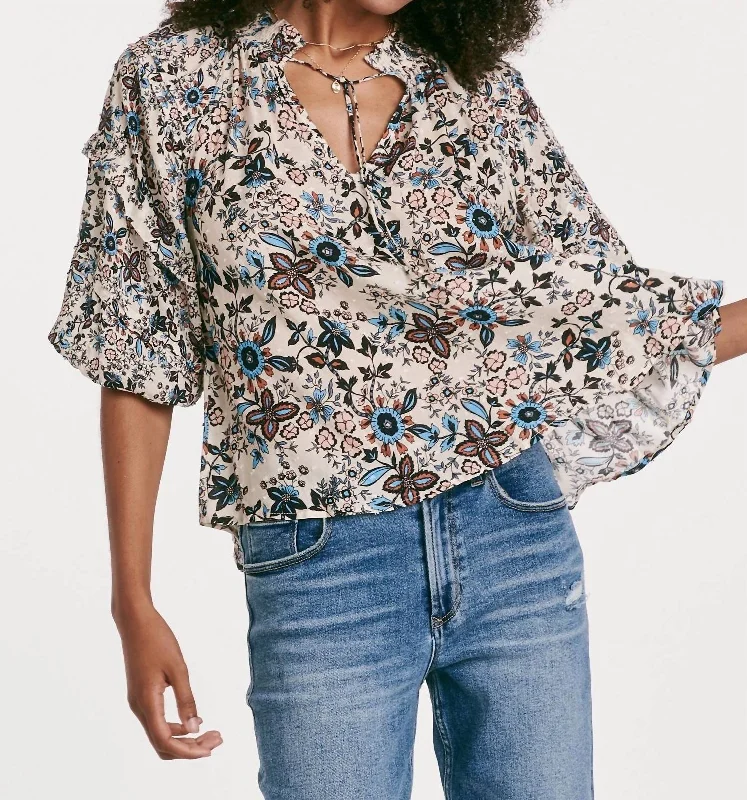 Overstock Tika Smocked Top In Colmar Fleur