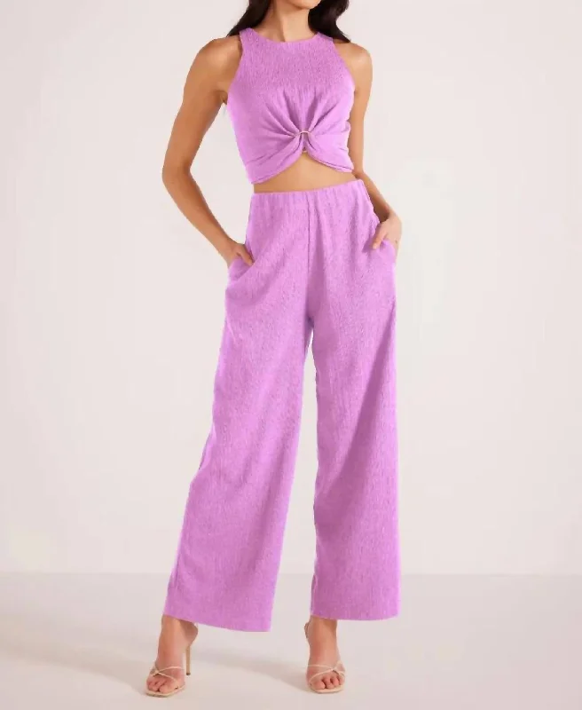 Savings Event Unity Ring Textured Tank And Pant Set In Lilac