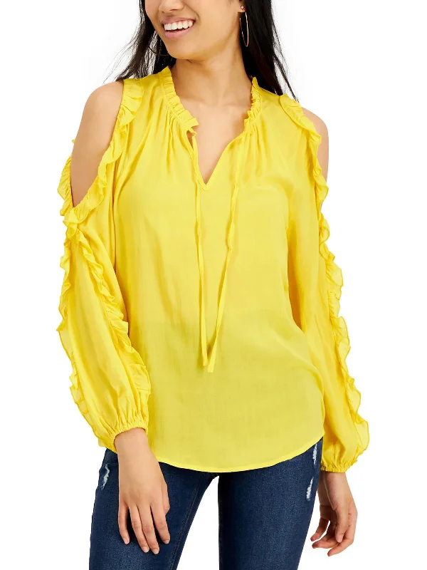 Act Fast Womens V Neck Long Sleeves Pullover Top