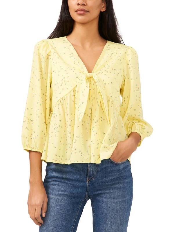 Bargain Prices Womens V-Neck Printed Blouse