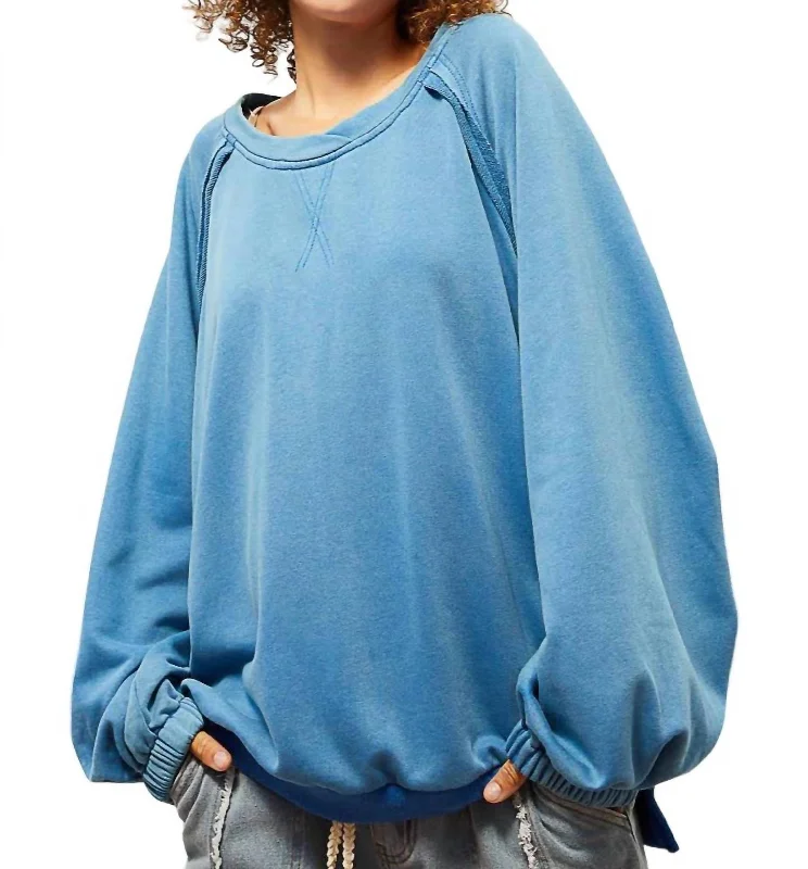 Deal Dash Zoey Criss-Cross Back Sweatshirt In Colbalt